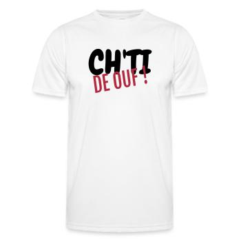 Ch'ti / Nord / Chti / Ch'ti mi / Nordiste - T-shirt sport Homme - blanc - Devant - AI Model Male 178 dark (178cm)
