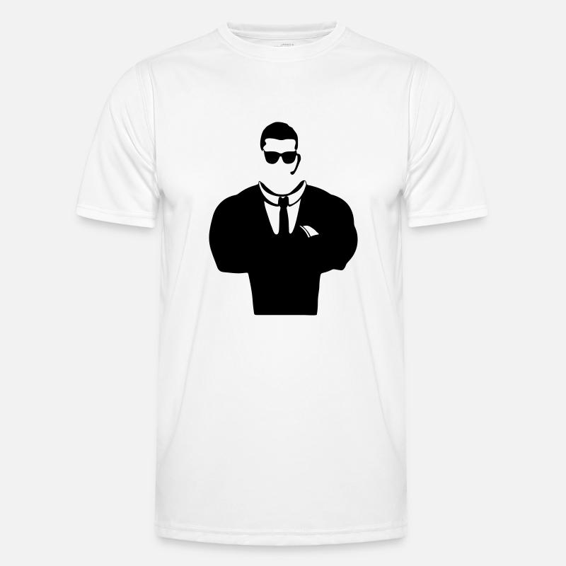 Security Guard Silhouette - Men's Functional T-Shirt - white