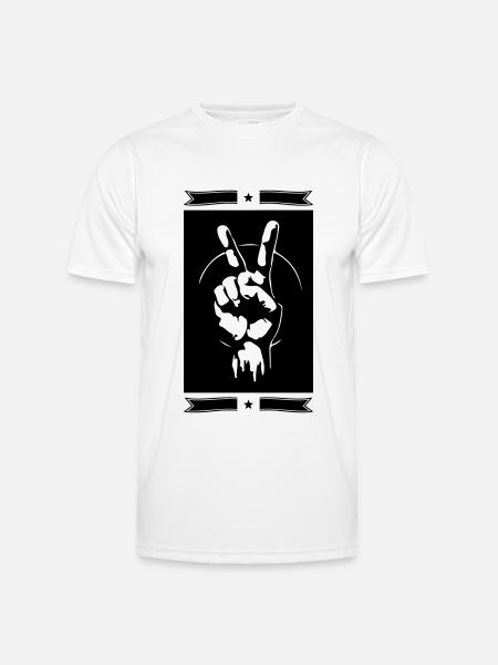 Peace Hand Sign Peace - Men's Functional T-Shirt - white