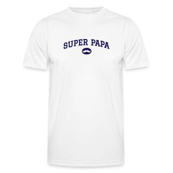 Super daddy mustache - Men's Functional T-Shirt - white - Front - AI Model Male 178 dark (178cm)