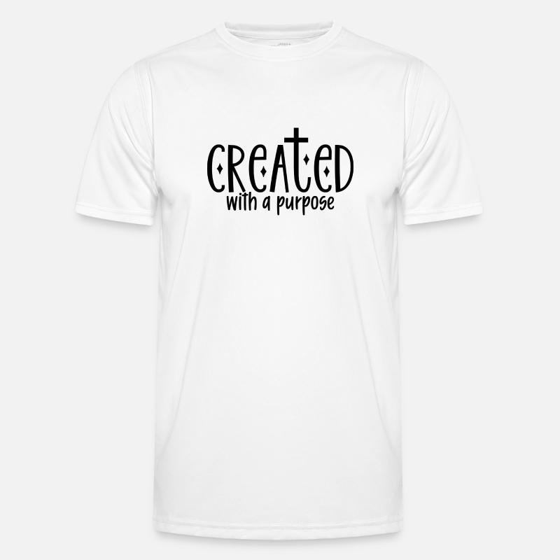 Created With A Purpose - Männer Funktions-T-Shirt - Weiß