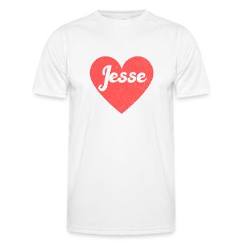 Jesse Name Rotes Herz Liebe Fan Retro - Männer Funktions-T-Shirt - Weiß - Vorne - AI Model Male 178 dark (178cm)
