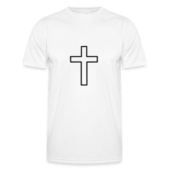 Kreuz - Männer Funktions-T-Shirt - Weiß - Vorne - AI Model Male 178 dark (178cm)