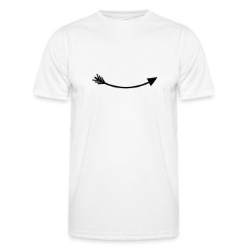 Right arrow - Men's Functional T-Shirt - white - Front - AI Model Male 178 dark (178cm)