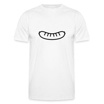 Würstchen Outline - Männer Funktions-T-Shirt - Weiß - Vorne - AI Model Male 178 dark (178cm)