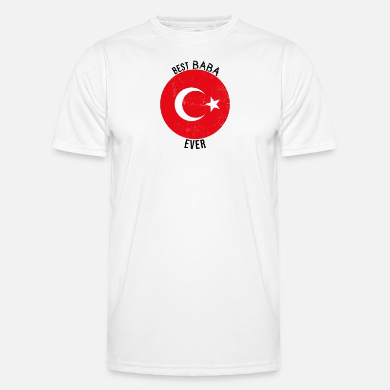 Best Baba Ever Turkish Father - Men's Functional T-Shirt - white