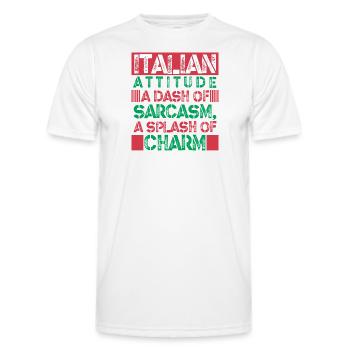 Drôle Sarcasme Italie Sarcastique Femme Italienne Sarcastique - T-shirt sport Homme - blanc - Devant - AI Model Male 178 dark (178cm)