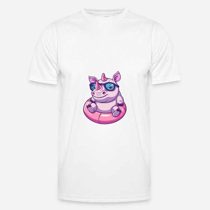 Rhino Summer Comic - Men's Functional T-Shirt - white