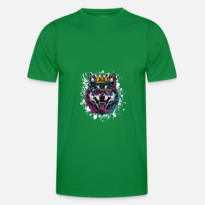 Wolf Comic Männer Funktions-T-Shirt
