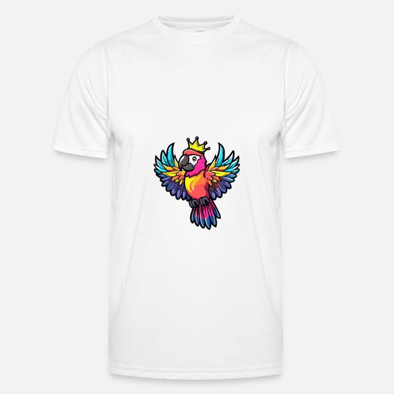 Papagai Comic Krone Männer Funktions-T-Shirt
