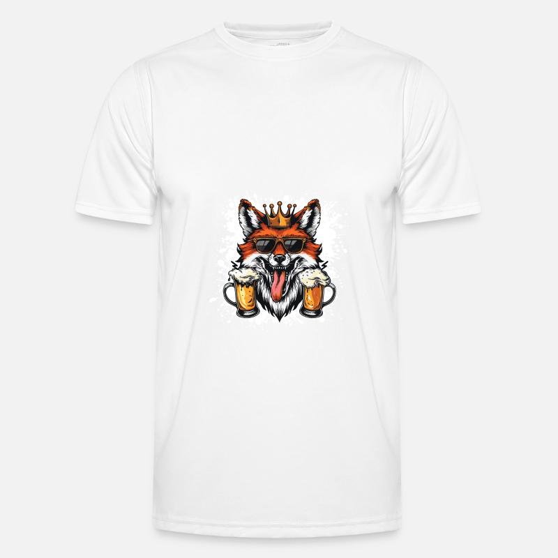 Fuchs Bier Party - Männer Funktions-T-Shirt - Weiß