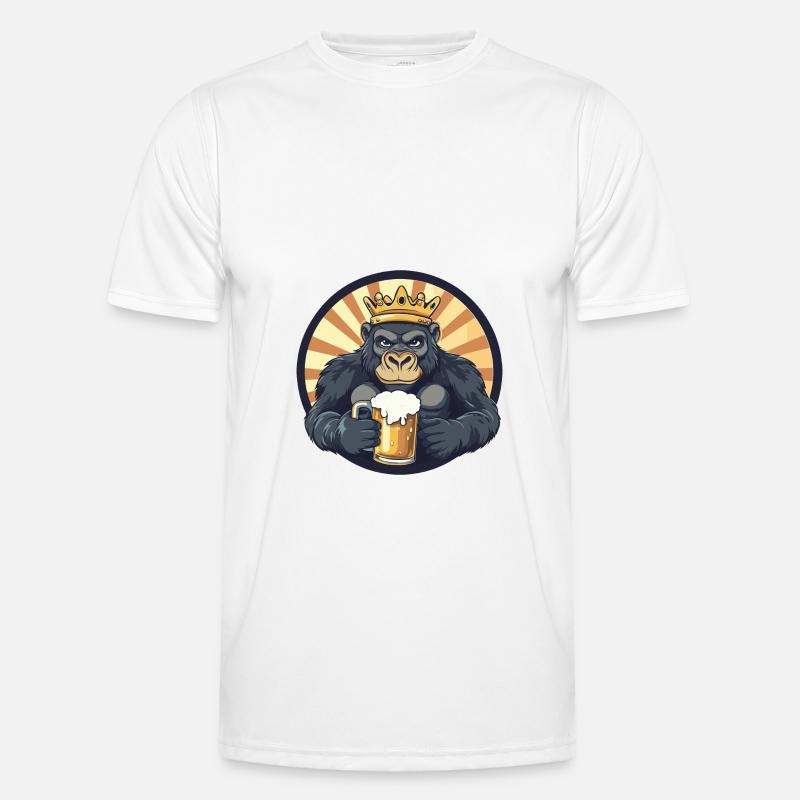 Gorilla Beer Comic - Men's Functional T-Shirt - white