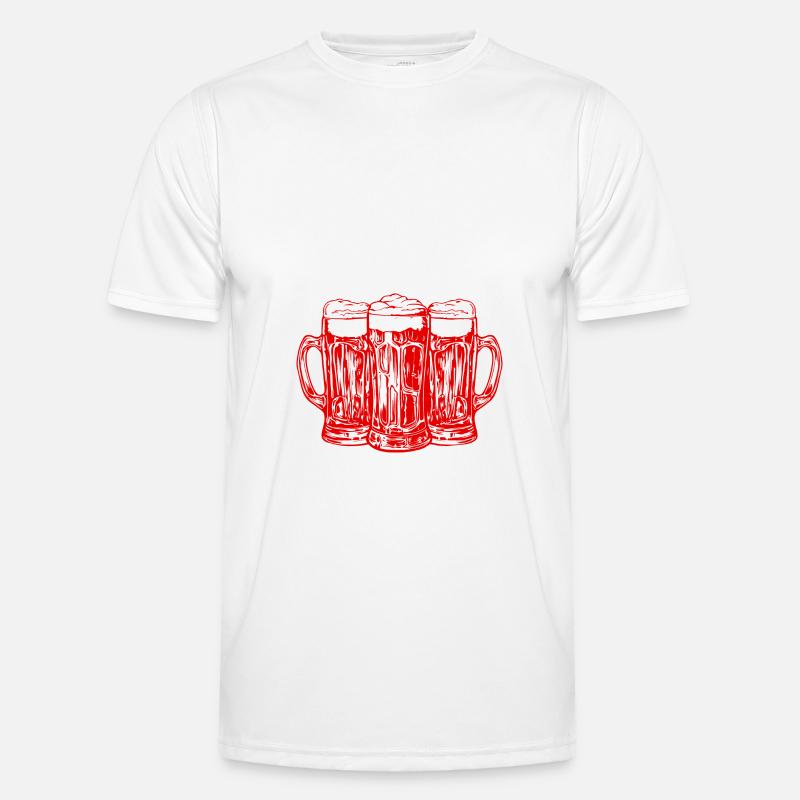 Bier Anstoßen - Männer Funktions-T-Shirt - Weiß