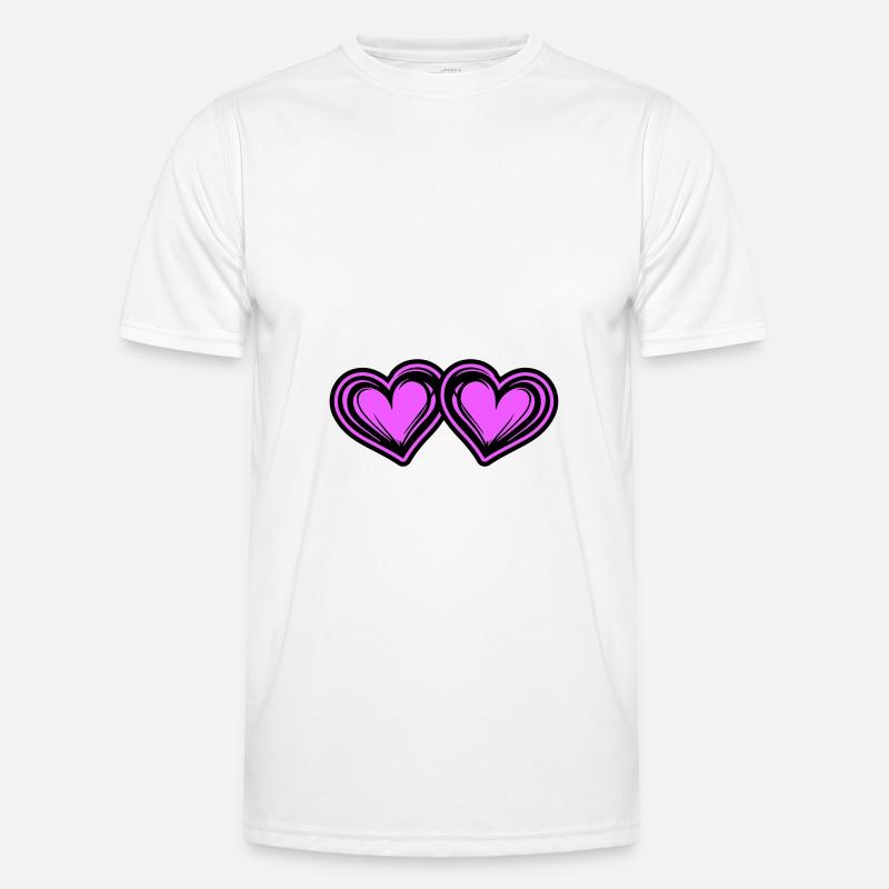 Herzen Symbol Ehe Liebe - Männer Funktions-T-Shirt - Weiß