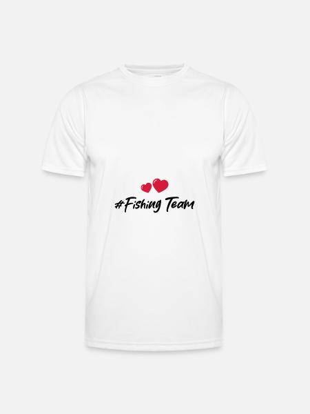 fishing team herz - Männer Funktions-T-Shirt - Weiß