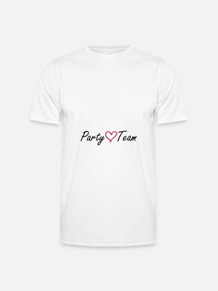 Party Team Herz - Männer Funktions-T-Shirt - Weiß