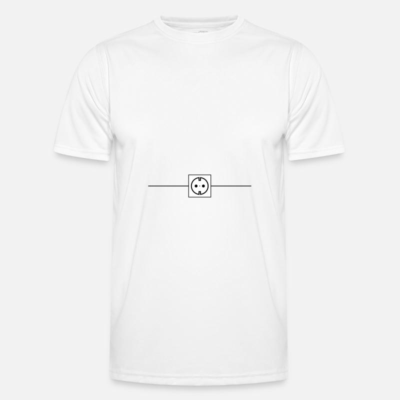 Steckdose Strom Icon Elektriker - Männer Funktions-T-Shirt - Weiß