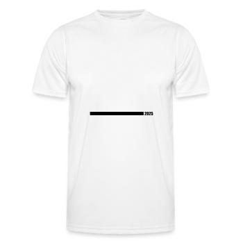 2025 Jahr - Männer Funktions-T-Shirt - Weiß - Vorne - AI Model Male 178 dark (178cm)
