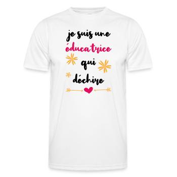 Je suis une éducatrice qui déchire retraite cadeau - T-shirt sport Homme - blanc - Devant - AI Model Male 178 dark (178cm)