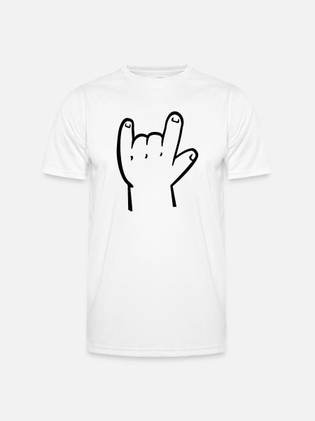 Baby rock hand - Männer Funktions-T-Shirt - Weiß