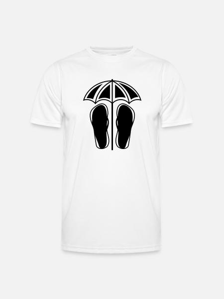 flipflops schirm - Männer Funktions-T-Shirt - Weiß
