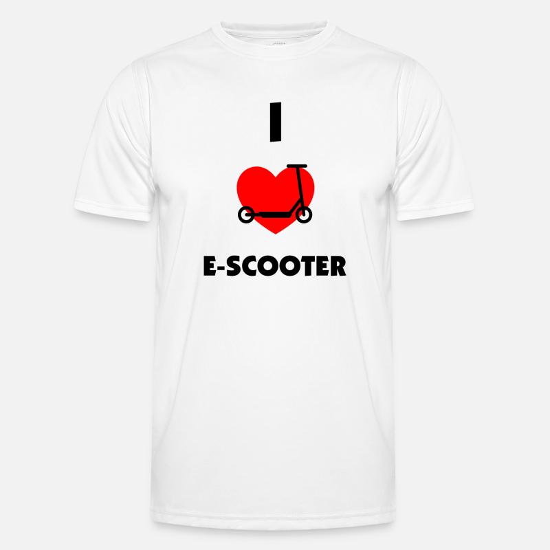 E-Scooter E-Roller Scooter - Männer Funktions-T-Shirt - Weiß