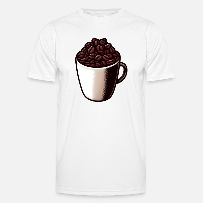 Kaffee Tee - Kaffeetasse - Tee - Männer Funktions-T-Shirt - Weiß