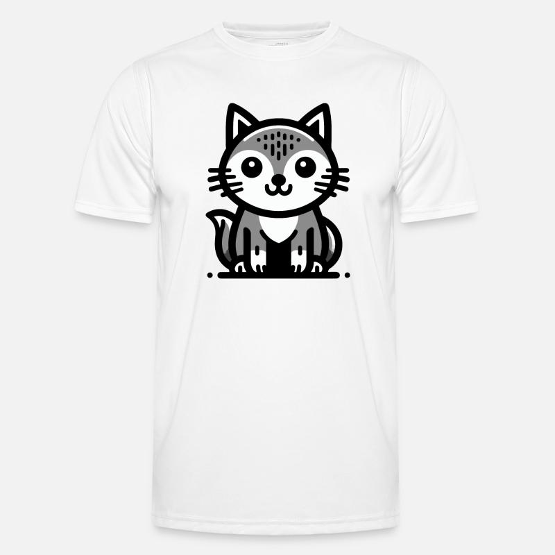 Chat de dessin animé mignon T-shirt sport Homme