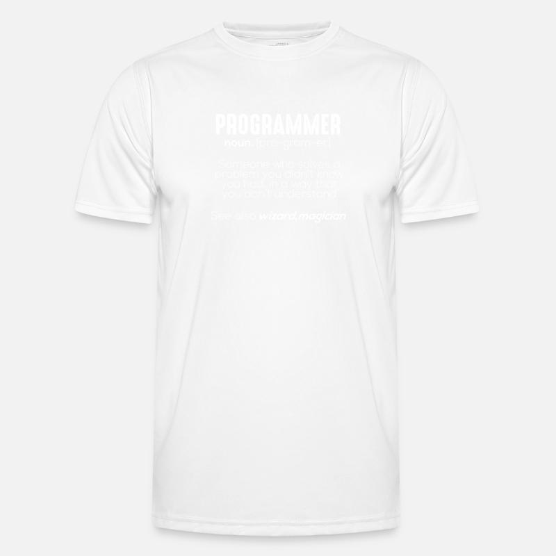 Funny Programmer Meaning - Männer Funktions-T-Shirt - Weiß