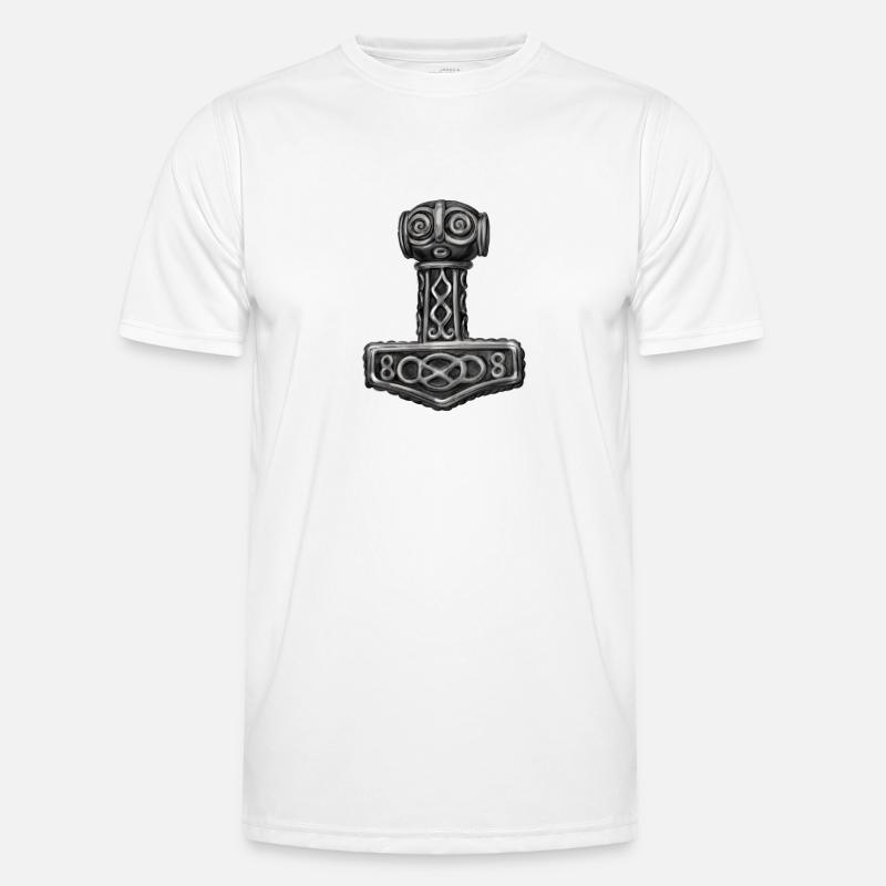 Thor Hammer Mjölnir Mjolnir - Männer Funktions-T-Shirt - Weiß