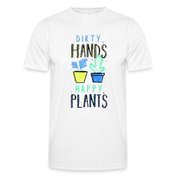 mains sales plantes heureux - T-shirt sport Homme - blanc - Devant - AI Model Male 178 dark (178cm)