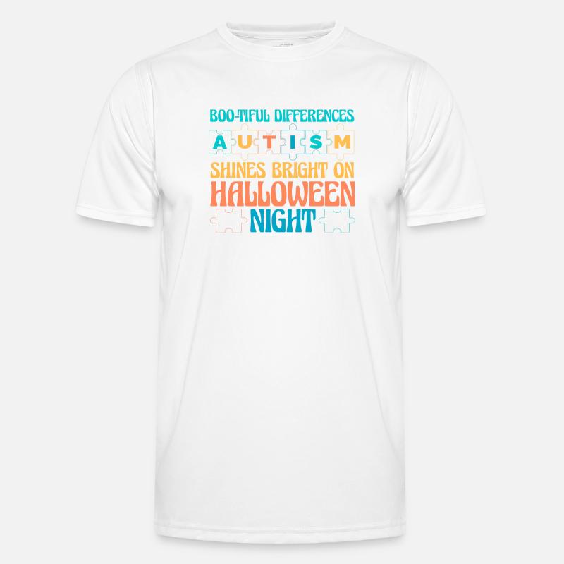 Boo-Tiful Differences Autism Halloween - Men's Functional T-Shirt - white