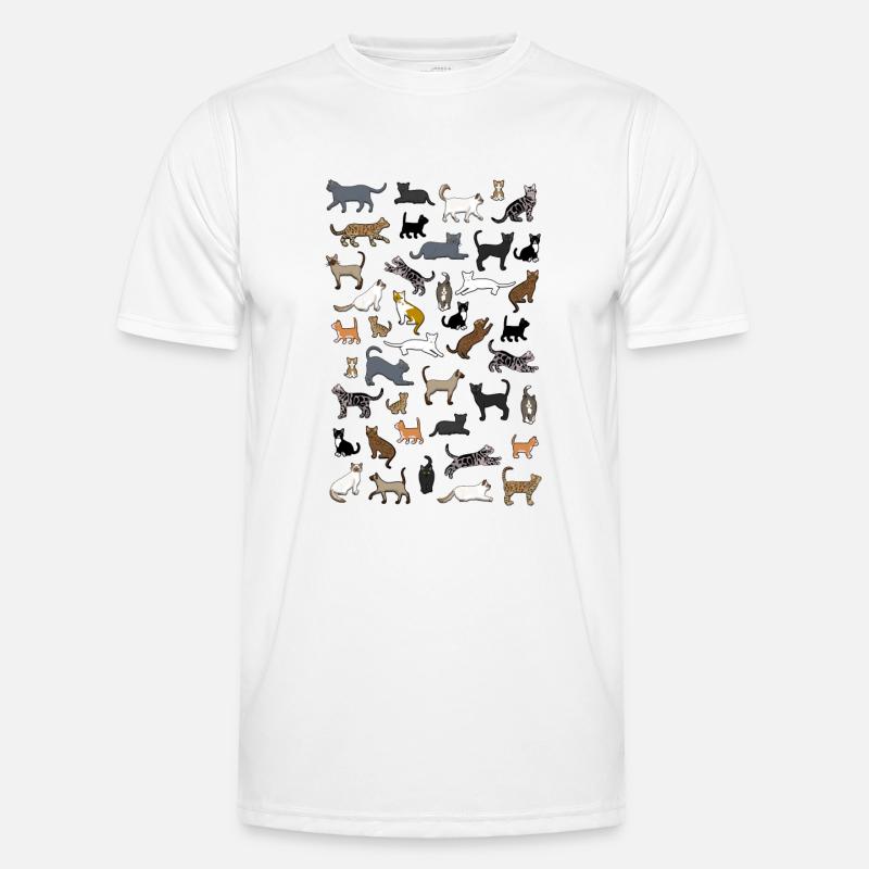 many cat pixel Männer Funktions-T-Shirt