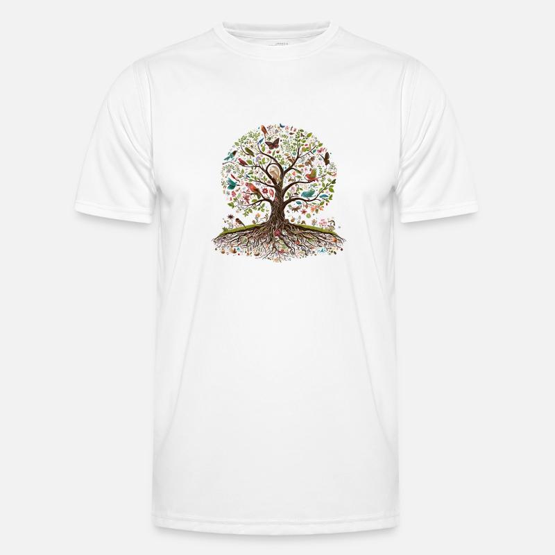 Lebendiger Lebensbaum - Männer Funktions-T-Shirt - Weiß