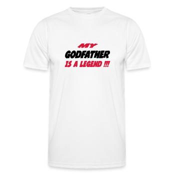 My godfather is a legend !!! 111 - Männer Funktions-T-Shirt - Weiß - Vorne - AI Model Male 178 dark (178cm)