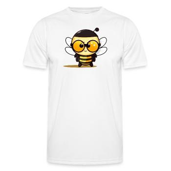 Biene Sonnenbrille Brummer Honigbiene - Männer Funktions-T-Shirt - Weiß - Vorne - AI Model Male 178 dark (178cm)