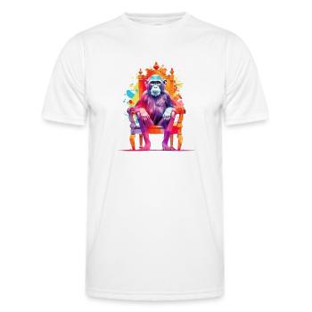Affenkönig - Affe auf Thron - Farbenspiel - Männer Funktions-T-Shirt - Weiß - Vorne - AI Model Male 178 dark (178cm)