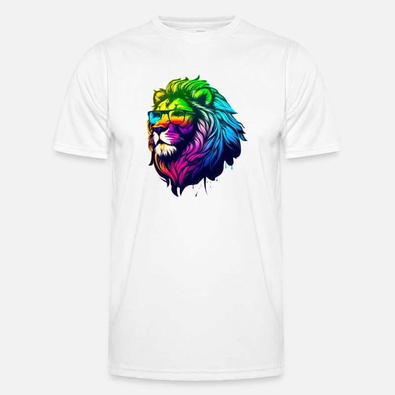 Bespectacled Lion - Men's Functional T-Shirt - white