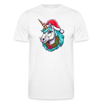 Unicorn for Christmas - Men's Functional T-Shirt - white - Front - AI Model Male 178 dark (178cm)