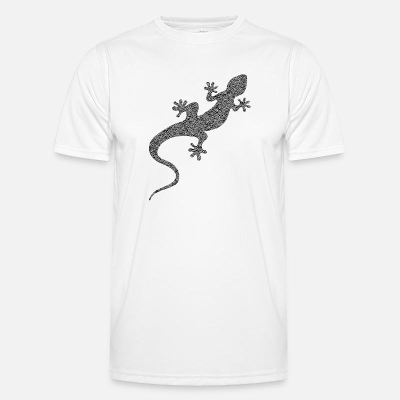 Die Eidechse - Männer Funktions-T-Shirt - Weiß