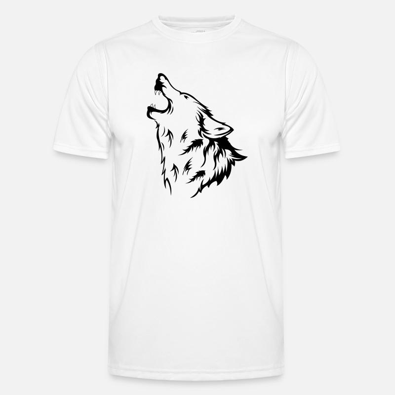 wolf - Männer Funktions-T-Shirt - Weiß