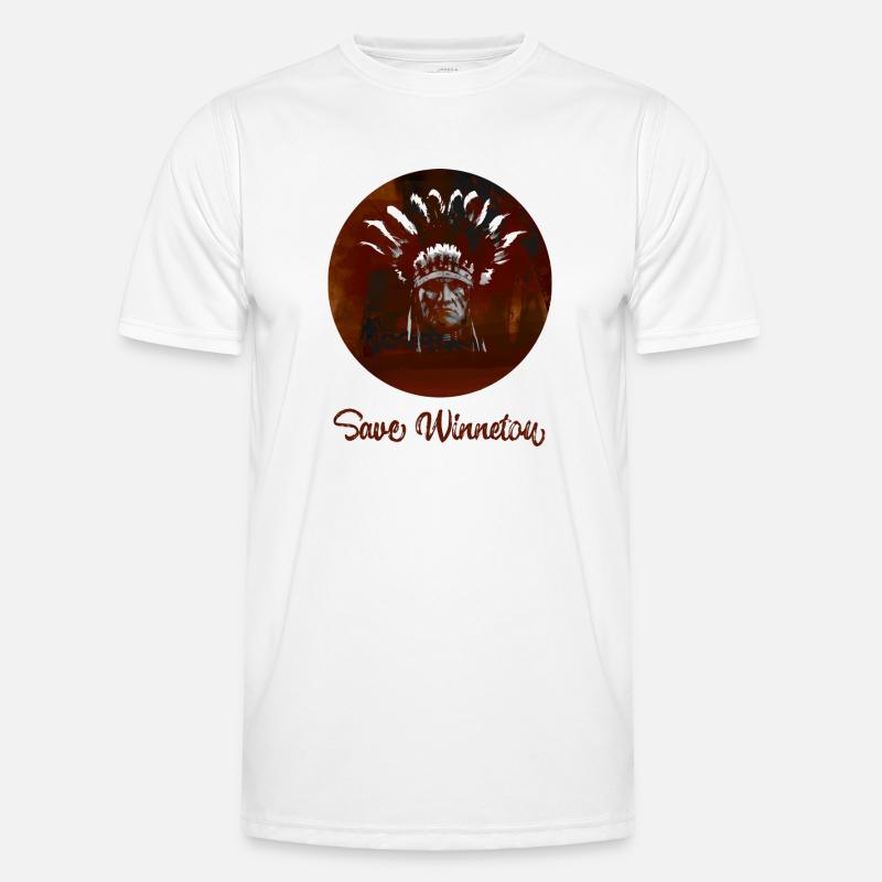 save winnetou,winnetou,indians,graffiti,circle - Men's Functional T-Shirt - white
