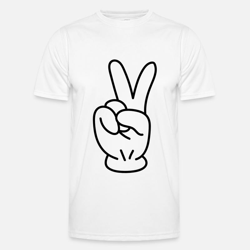 Peace Hand Comic - Men's Functional T-Shirt - white