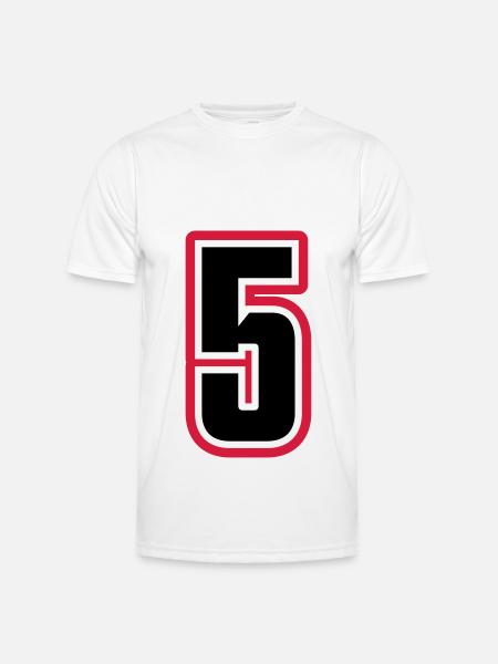 5 Number symbol - Men's Functional T-Shirt - white