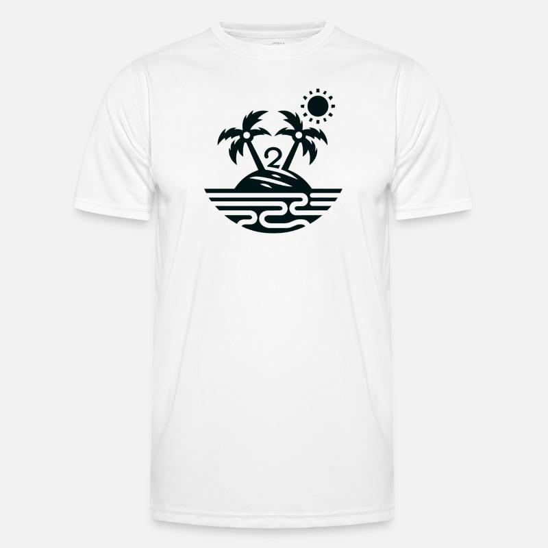 Insel mit 2 Palmen Männer Funktions-T-Shirt
