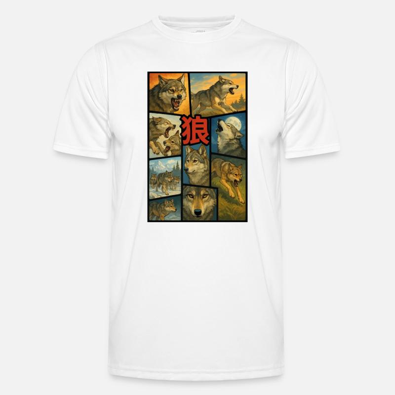 Okami-Wolf Männer Funktions-T-Shirt