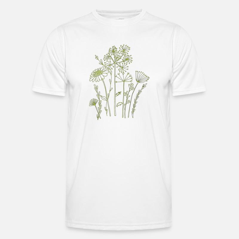 Style de fleurs séchées T-shirt sport Homme