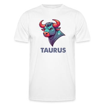 stier cartoon - Männer Funktions-T-Shirt - Weiß - Vorne - AI Model Male 178 dark (178cm)