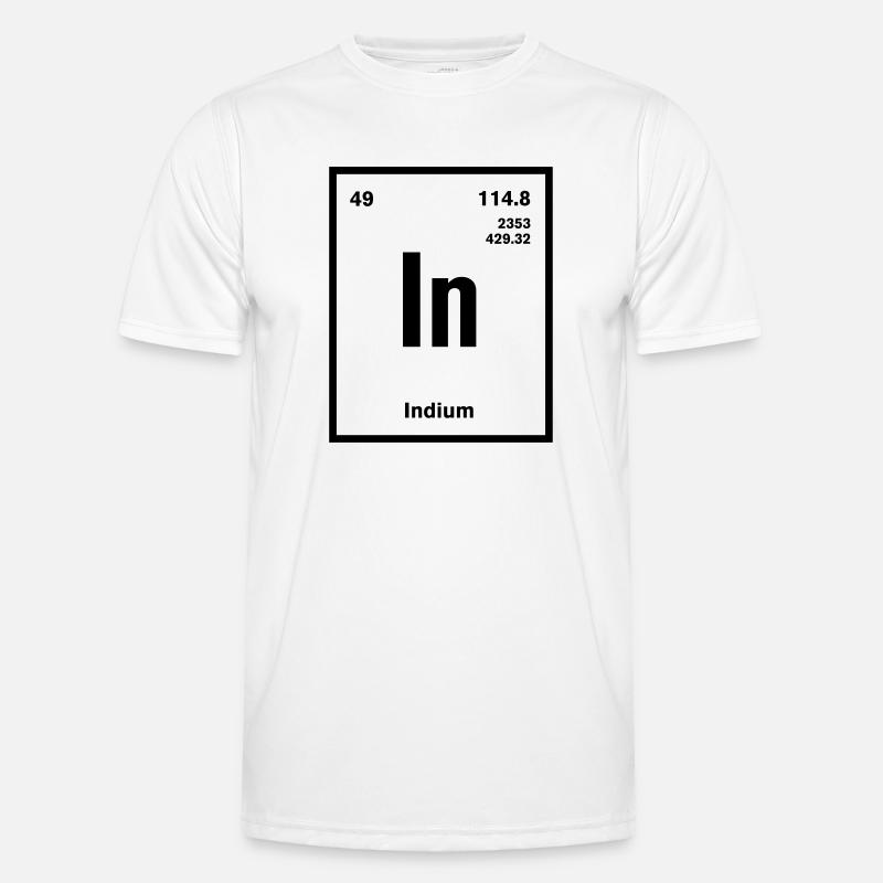 Indium Element im Periodensystem Männer Funktions-T-Shirt