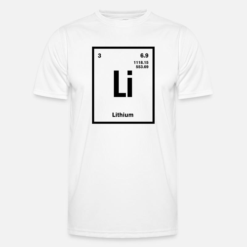 Lithium Element im Periodensystem - Männer Funktions-T-Shirt - Weiß